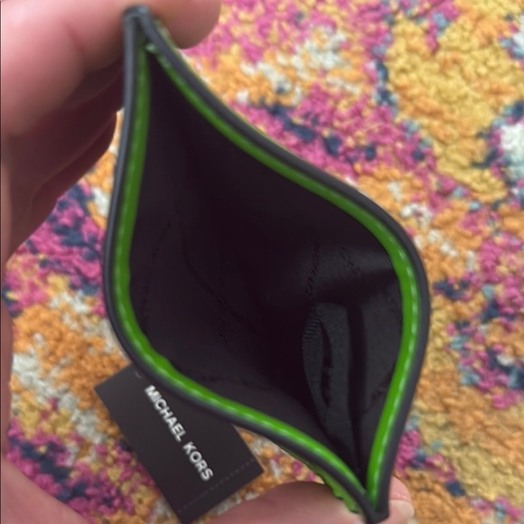 Michael Kors Vibrant Green Card Holder - Picture 3 of 4